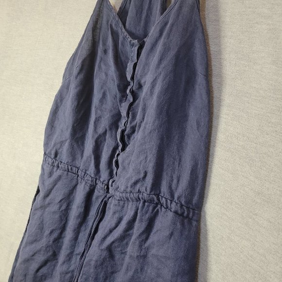 Cynthia Rowley Womens Linen Summer Dress 4 Halter Pockets Blue - Picture 4 of 15